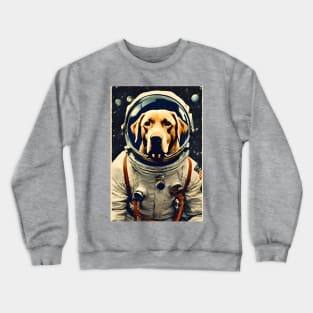 Astronaut Labrador Dog in Space Vintage Surreal Crewneck Sweatshirt